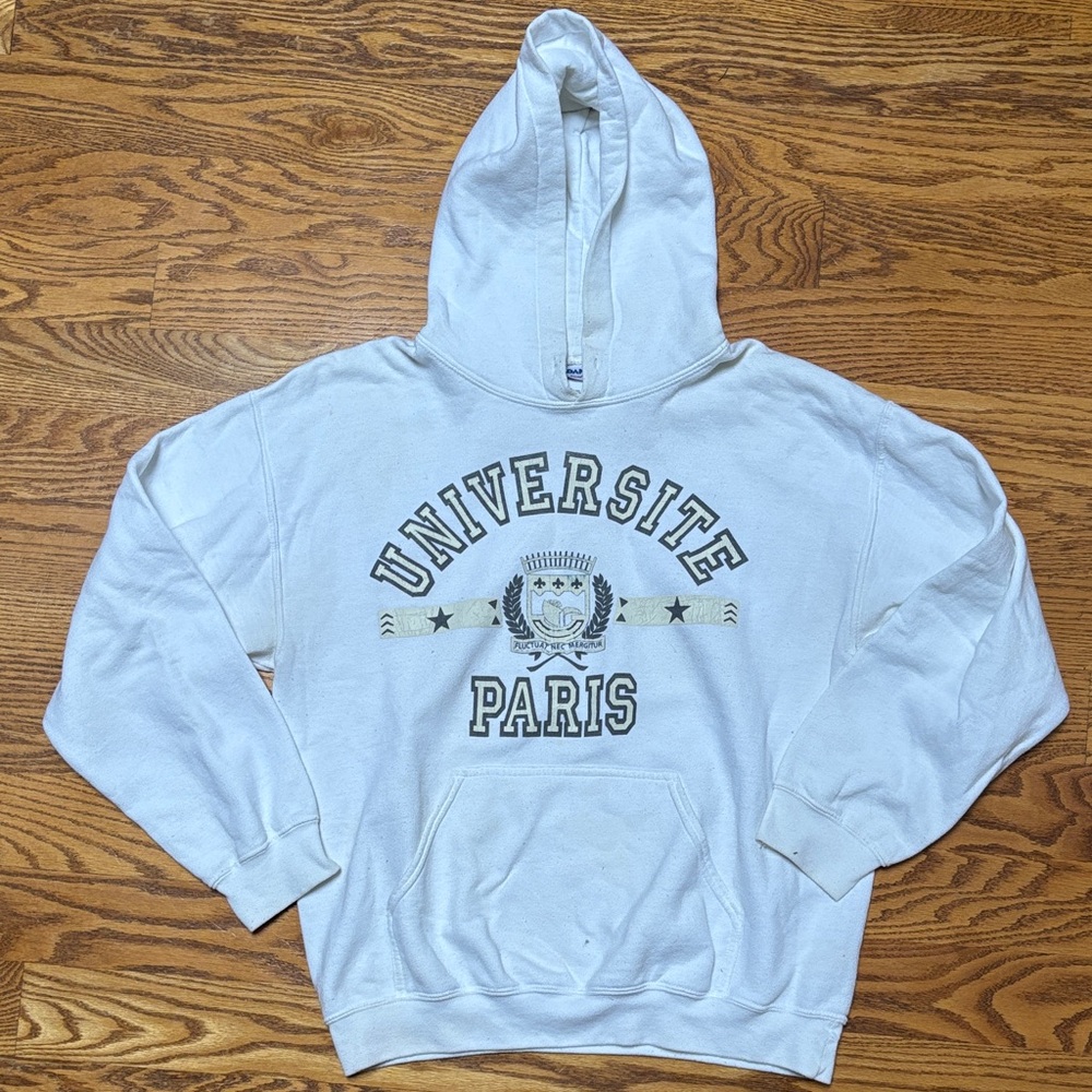 Gildan White Universite Paris Sweater